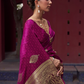 Printed Silk Saree with Zari Border and Tassels