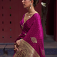 Printed Silk Saree with Zari Border and Tassels