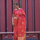 Printed Silk Saree with Zari Border and Tassels