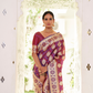 Glossy Satin Silk Saree with Intricate Weaving Work