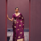 Printed Silk Saree with Zari Border and Tassels