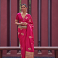 Printed Silk Saree with Zari Border and Tassels