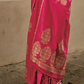Zari Handloom Woven Satin Silk Saree with Lustrous Finish