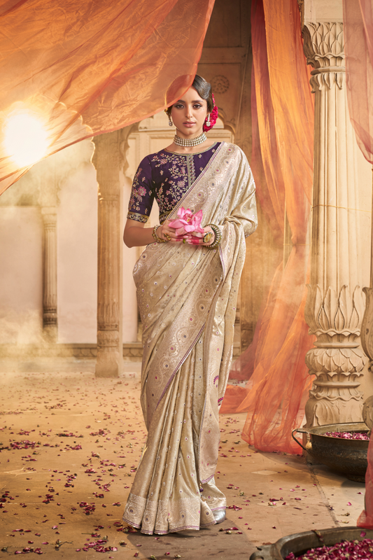 Pure Satin Bliss Saree with Fancy Finish and Designer Appeal