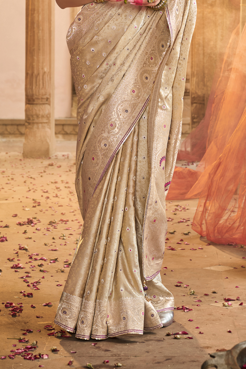 Pure Satin Bliss Saree with Fancy Finish and Designer Appeal