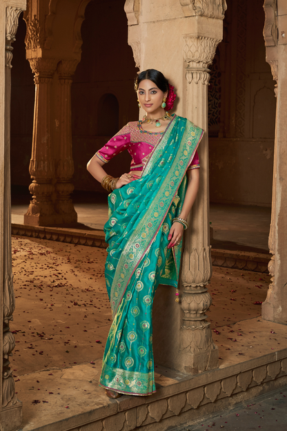 Pure Satin Bliss Saree with Fancy Finish and Designer Appeal - LaVante Fashion