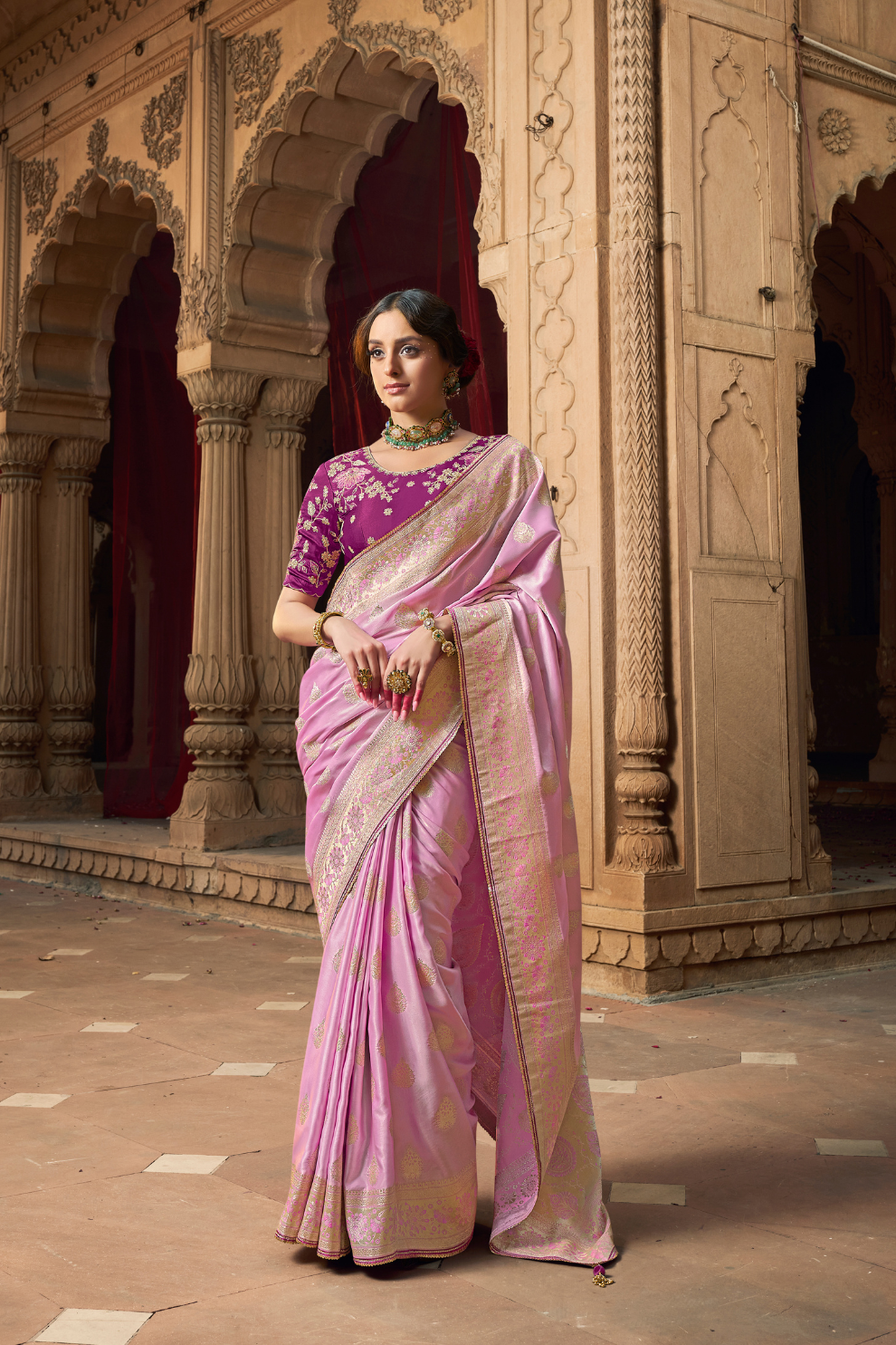 Pure Satin Bliss Saree with Fancy Finish and Designer Appeal