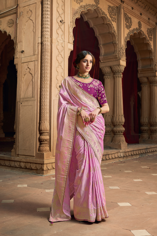 Pure Satin Bliss Saree with Fancy Finish and Designer Appeal