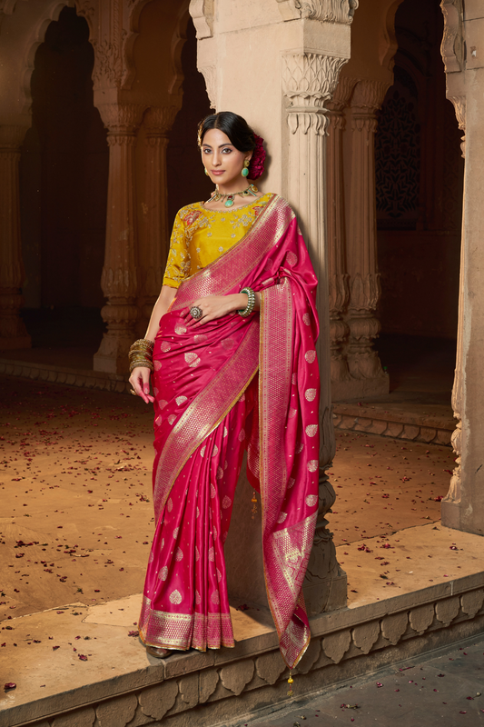 Pure Satin Bliss Saree with Fancy Finish and Designer Appeal