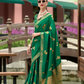Royal Handwoven Satin Saree with Intricate Zari Detailing - LaVante Fashion