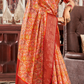 Glossy Pure Satin Silk Drape with Contemporary Digital Art - LaVante Fashion