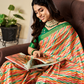 Glossy Pure Satin Silk Drape with Contemporary Digital Art - LaVante Fashion