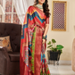 Glossy Pure Satin Silk Drape with Contemporary Digital Art - LaVante Fashion