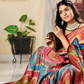 Glossy Pure Satin Silk Drape with Contemporary Digital Art - LaVante Fashion