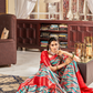 Glossy Pure Satin Silk Drape with Contemporary Digital Art - LaVante Fashion