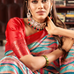 Glossy Pure Satin Silk Drape with Contemporary Digital Art - LaVante Fashion