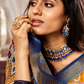 Glossy Pure Satin Silk Drape with Contemporary Digital Art - LaVante Fashion