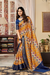 Glossy Pure Satin Silk Drape with Contemporary Digital Art - LaVante Fashion
