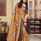 Glossy Pure Satin Silk Drape with Contemporary Digital Art - LaVante Fashion