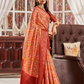 Glossy Pure Satin Silk Drape with Contemporary Digital Art - LaVante Fashion