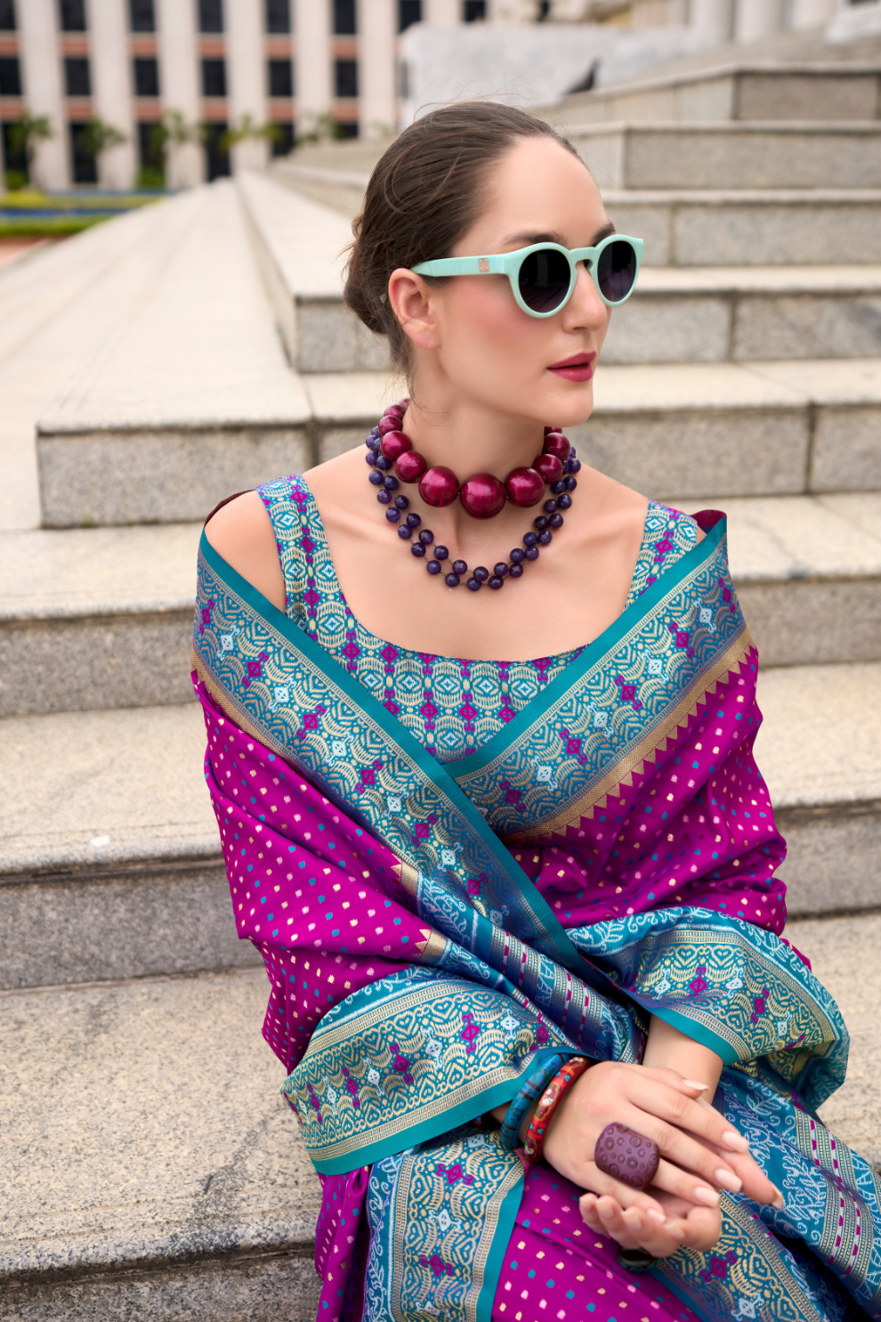 Royal Grace – Pure Soft Banarasi Silk Saree with Rich Zari Weaving - LaVante Fashion