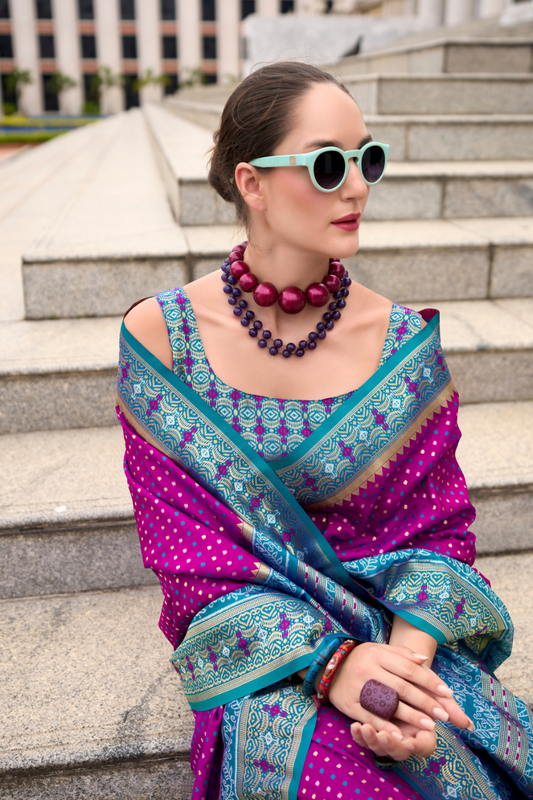 Royal Grace – Pure Soft Banarasi Silk Saree with Rich Zari Weaving - LaVante Fashion