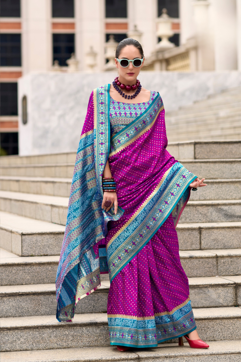 Royal Grace – Pure Soft Banarasi Silk Saree with Rich Zari Weaving - LaVante Fashion