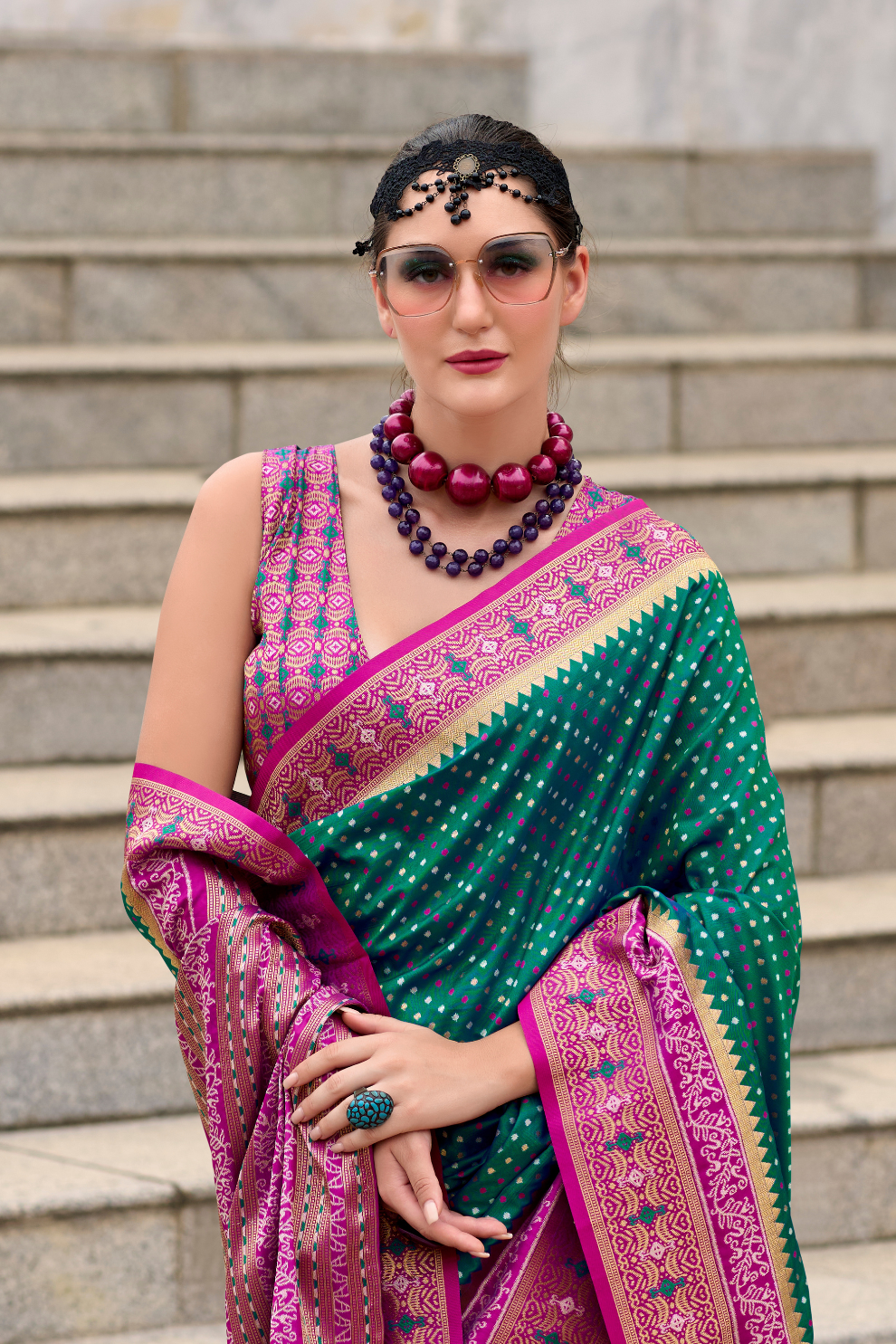 Royal Grace – Pure Soft Banarasi Silk Saree with Rich Zari Weaving - LaVante Fashion