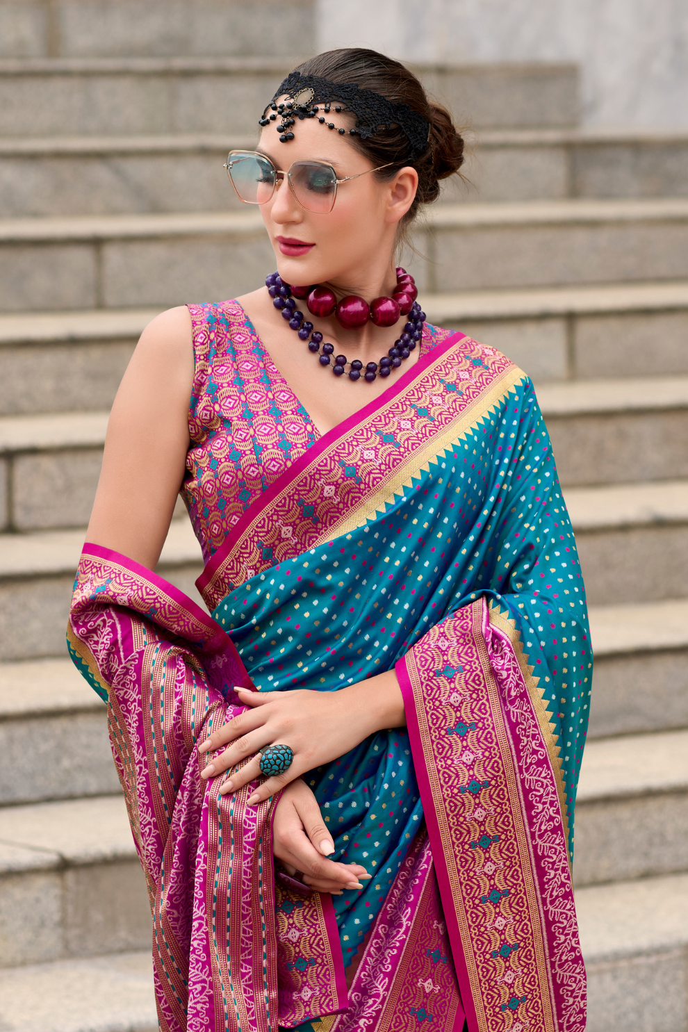 Royal Grace – Pure Soft Banarasi Silk Saree with Rich Zari Weaving - LaVante Fashion