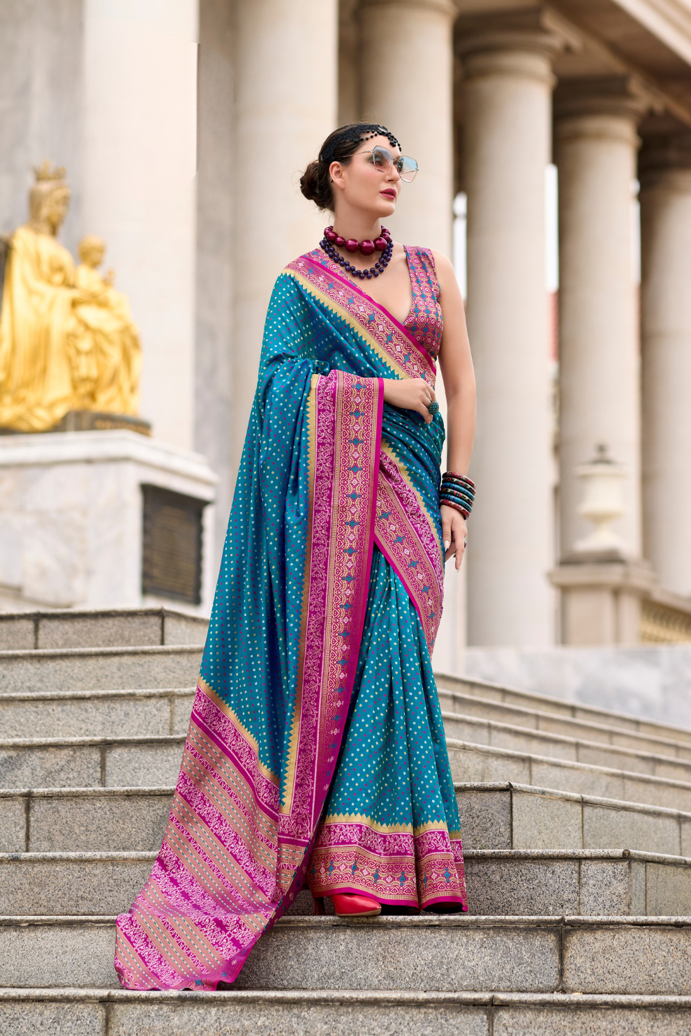 Royal Grace – Pure Soft Banarasi Silk Saree with Rich Zari Weaving - LaVante Fashion