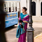 Soft Silk Saree with Ikkat Border and Classic Elegance - LaVante Fashion