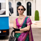 Soft Silk Saree with Ikkat Border and Classic Elegance - LaVante Fashion
