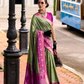 Soft Silk Saree with Ikkat Border and Classic Elegance - LaVante Fashion