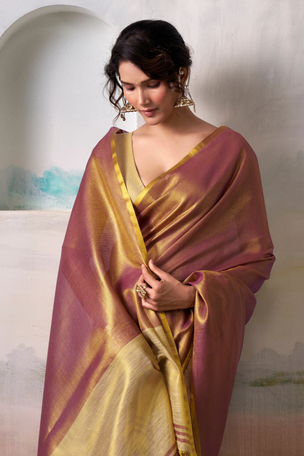 Lightweight Tissue Silk Saree with Luxurious Glow Finish