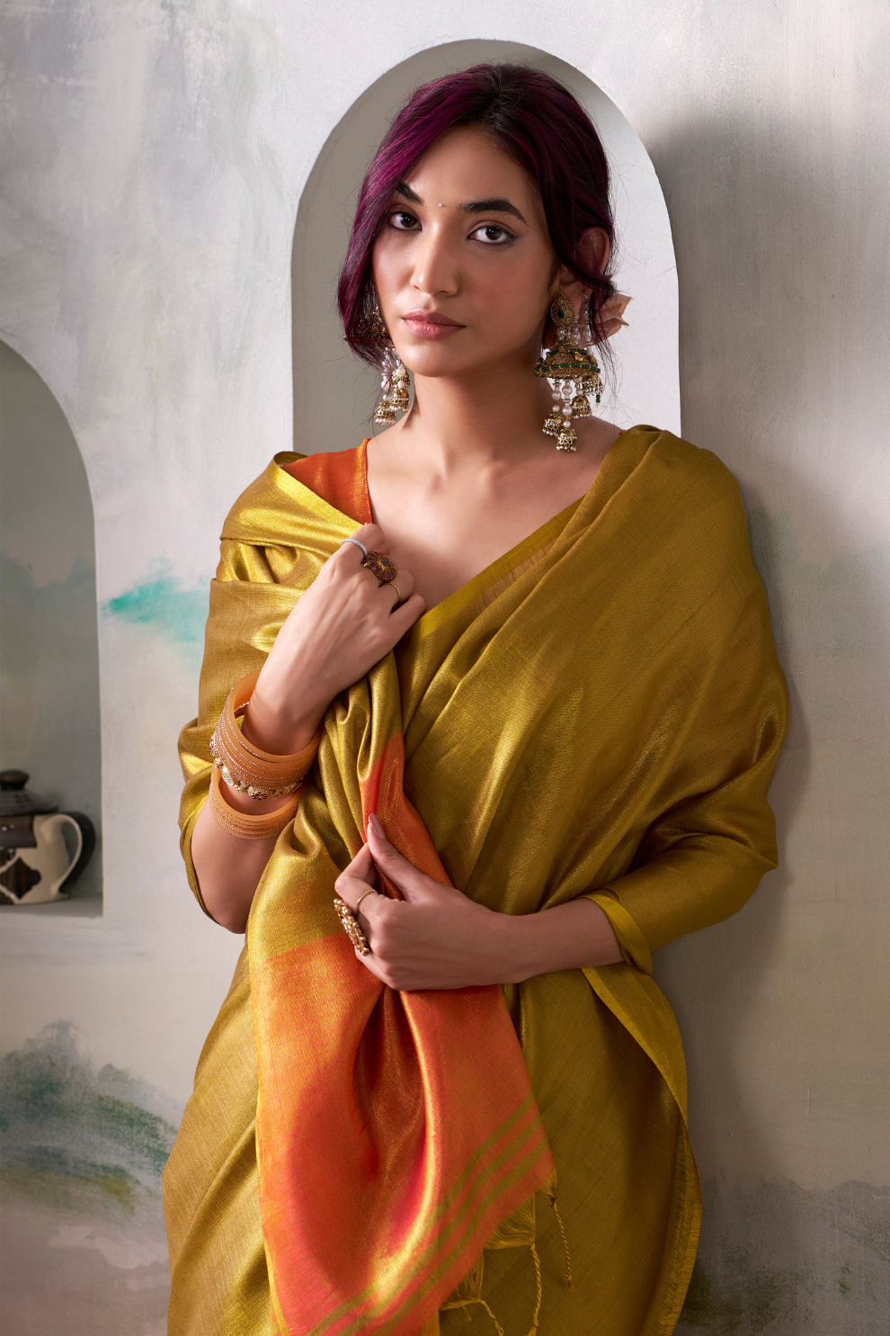 Lightweight Tissue Silk Saree with Luxurious Glow Finish