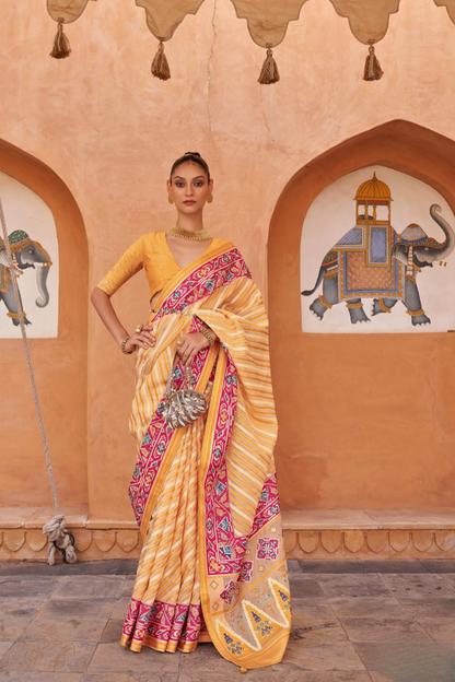 Elegant Tissue Silk Saree with Patola Designer Blouse