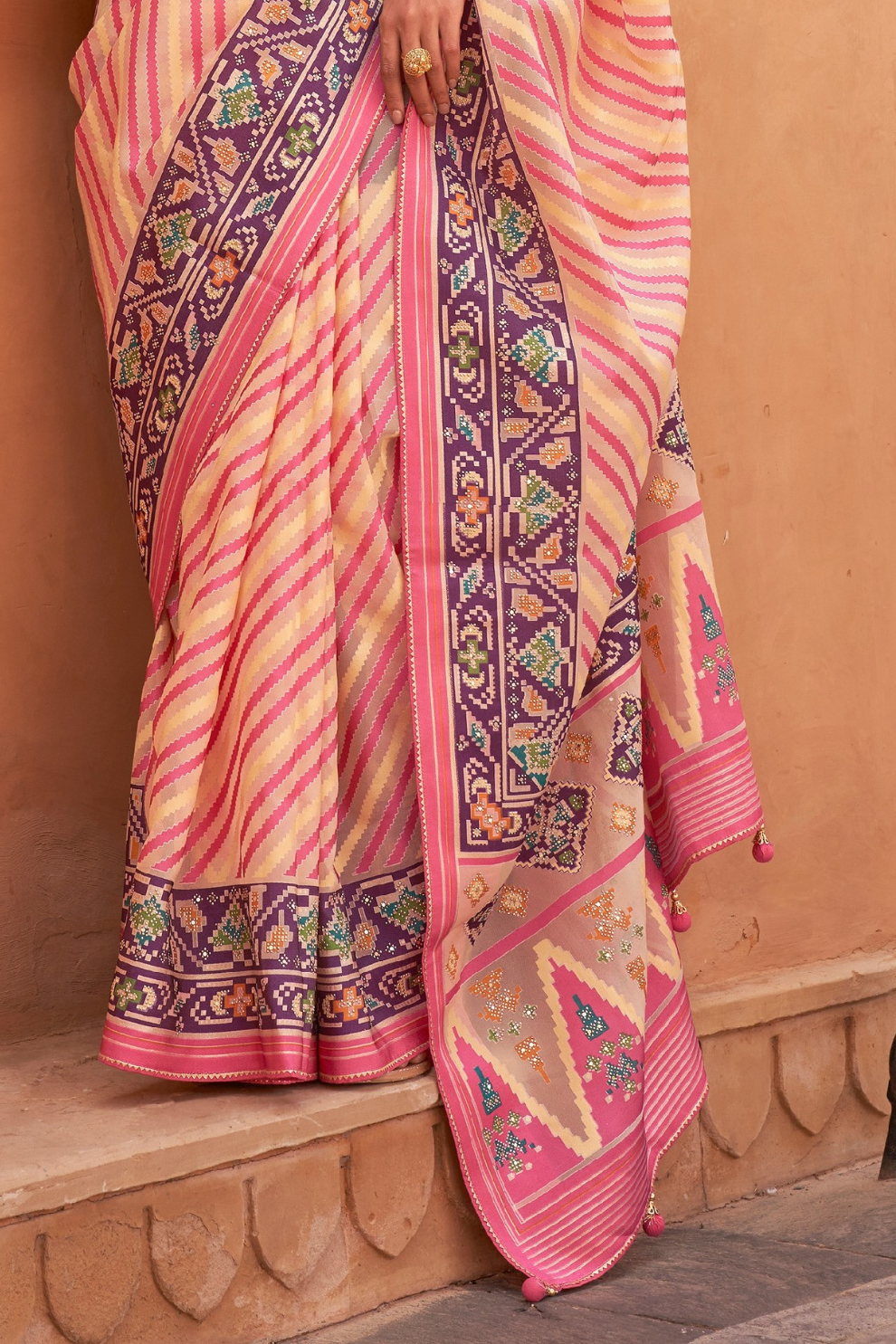 Elegant Tissue Silk Saree with Patola Designer Blouse