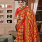 Pure Tussar Silk Saree with Patola Print & Lagdi Patta Pallu