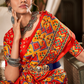 Pure Tussar Silk Saree with Patola Print & Lagdi Patta Pallu