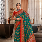 Pure Tussar Silk Saree with Patola Print & Lagdi Patta Pallu