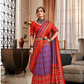 Pure Tussar Silk Saree with Patola Print & Lagdi Patta Pallu