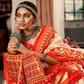 Pure Tussar Silk Saree with Patola Print & Lagdi Patta Pallu