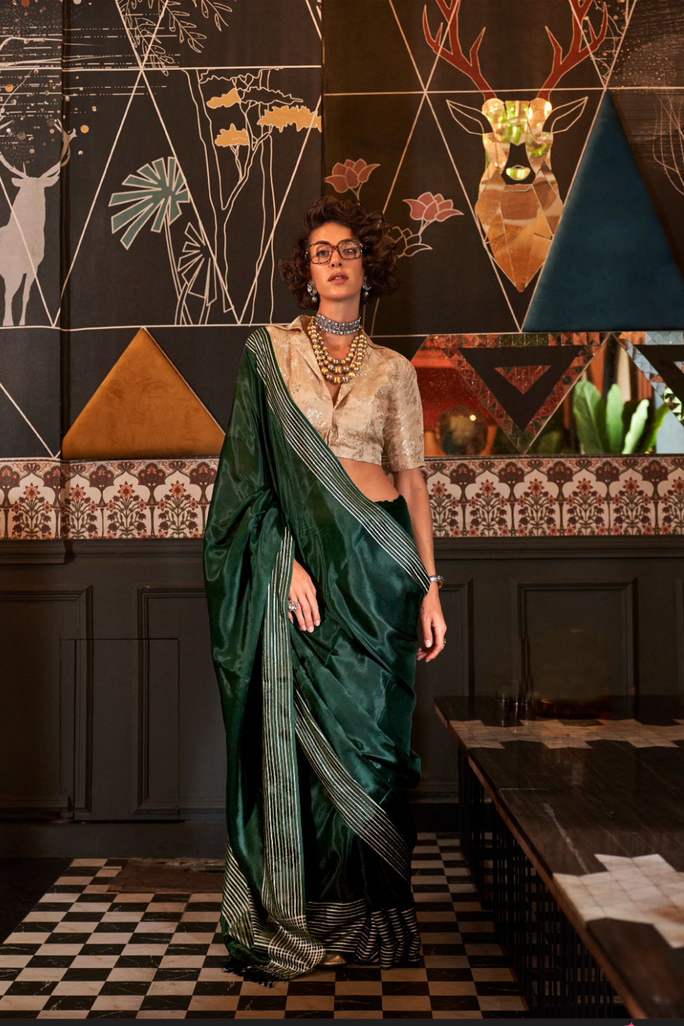 Pure Viscose Handloom Saree with Contrast Heavy Blouse