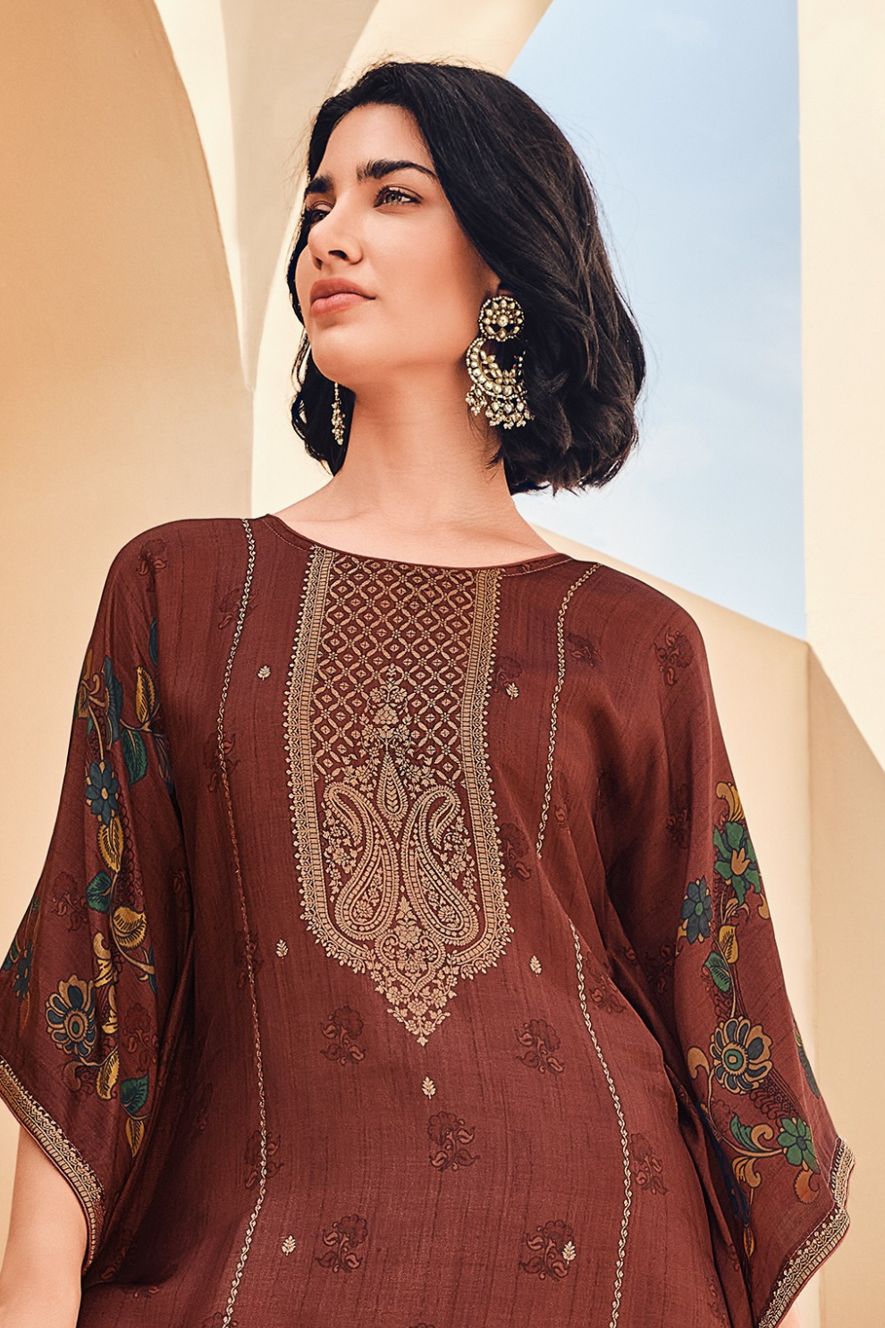 Pure Viscose Digitally Printed Kaftan with Pants