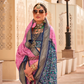 Classy Mehndi Traditional Saree with Elegant Weaving Work