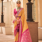 Classy Mehndi Traditional Saree with Elegant Weaving Work