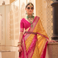 Classy Mehndi Traditional Saree with Elegant Weaving Work