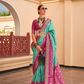 Classy Mehndi Traditional Saree with Elegant Weaving Work