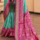 Classy Mehndi Traditional Saree with Elegant Weaving Work
