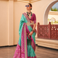 Classy Mehndi Traditional Saree with Elegant Weaving Work